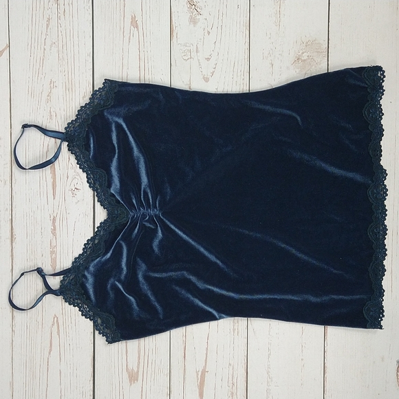 Apt. 9 Tops - Velour Lace Trimmed Tank Top, Sz M